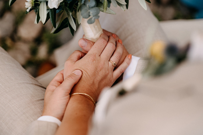 Details einer Hochzeit Braut und Bräutigam